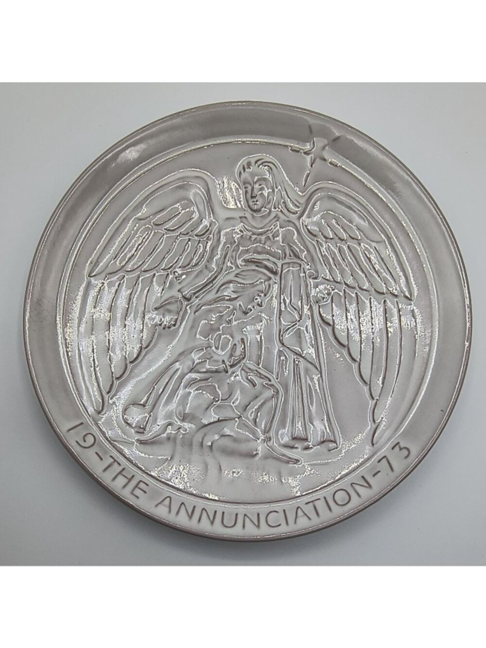 Frankoma 1973T he Annunciation Angel Relief Plate Signed By John Frank